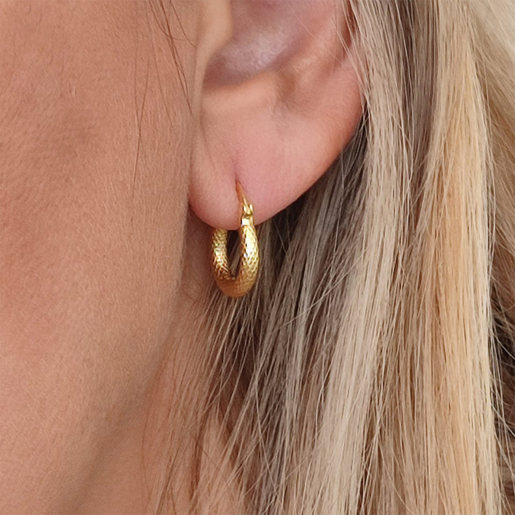 Medusa Gold Snake Scale Hoops