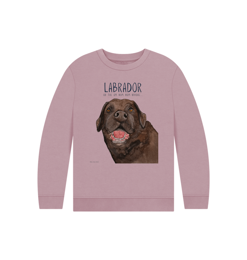 Chocolate Labrador Crumb Catcher Kids Sweatshirt