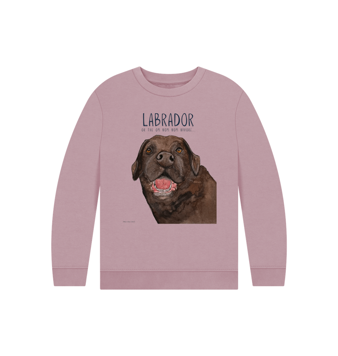 Chocolate Labrador Crumb Catcher Kids Sweatshirt