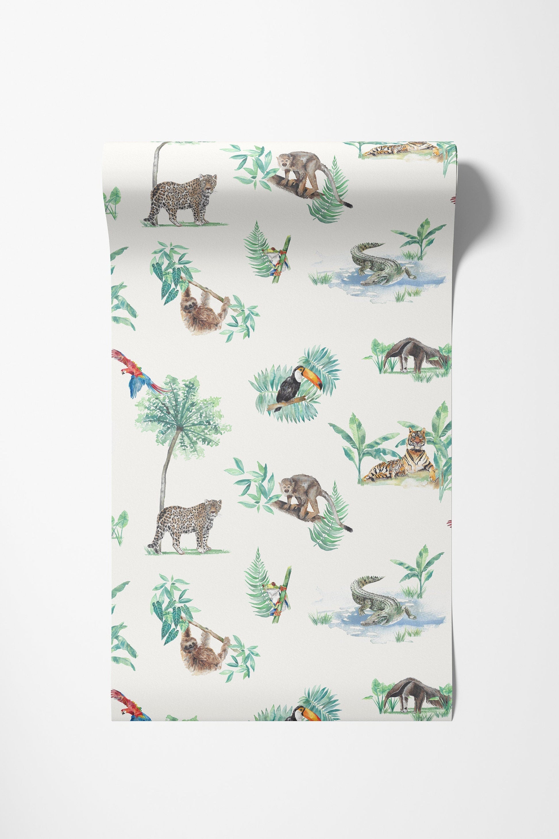 Rainforest Creatures Tropical Wallpaper for Children's Rooms