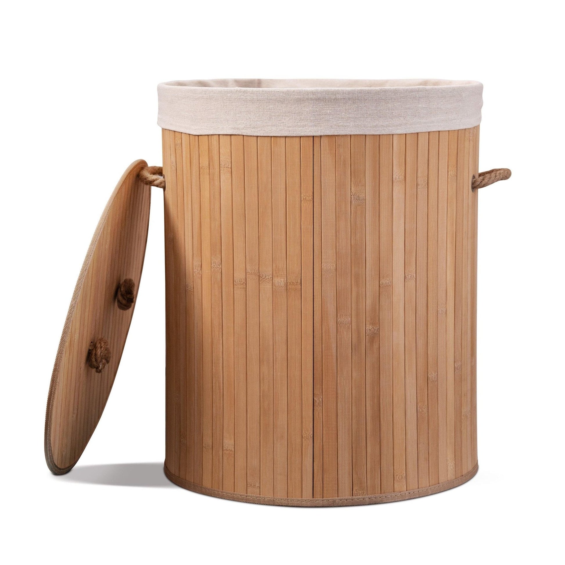Eco Bath London Bamboo Laundry Basket with Lid and Removable Lining