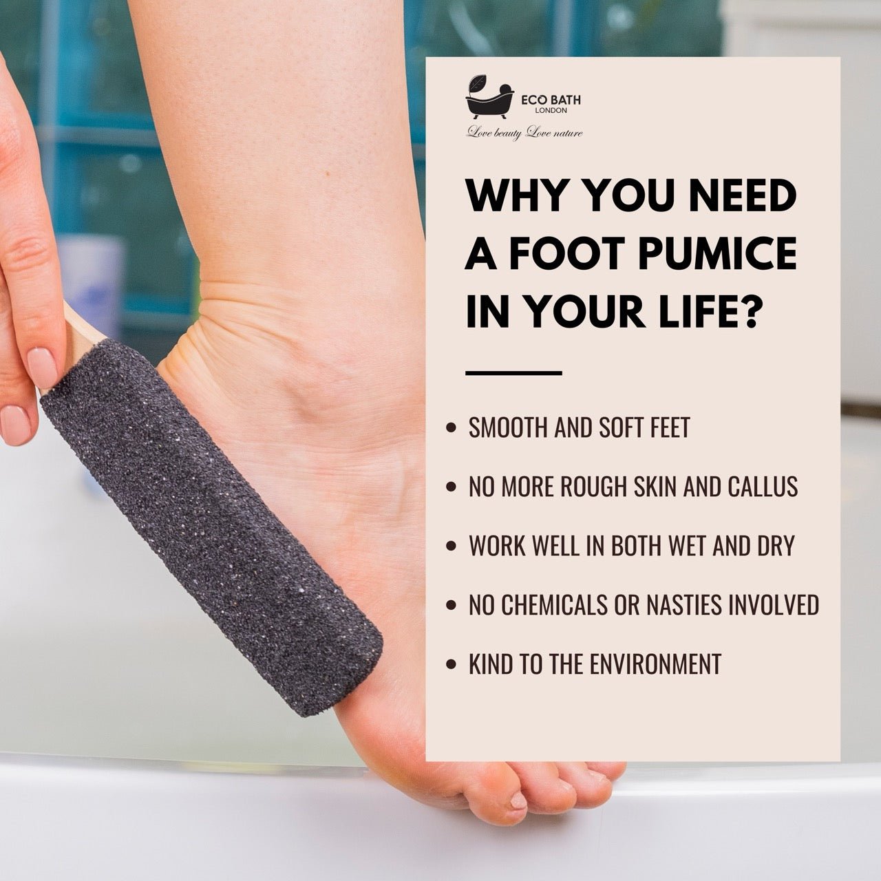 Eco Bath Foot File - Curved Black Pumice