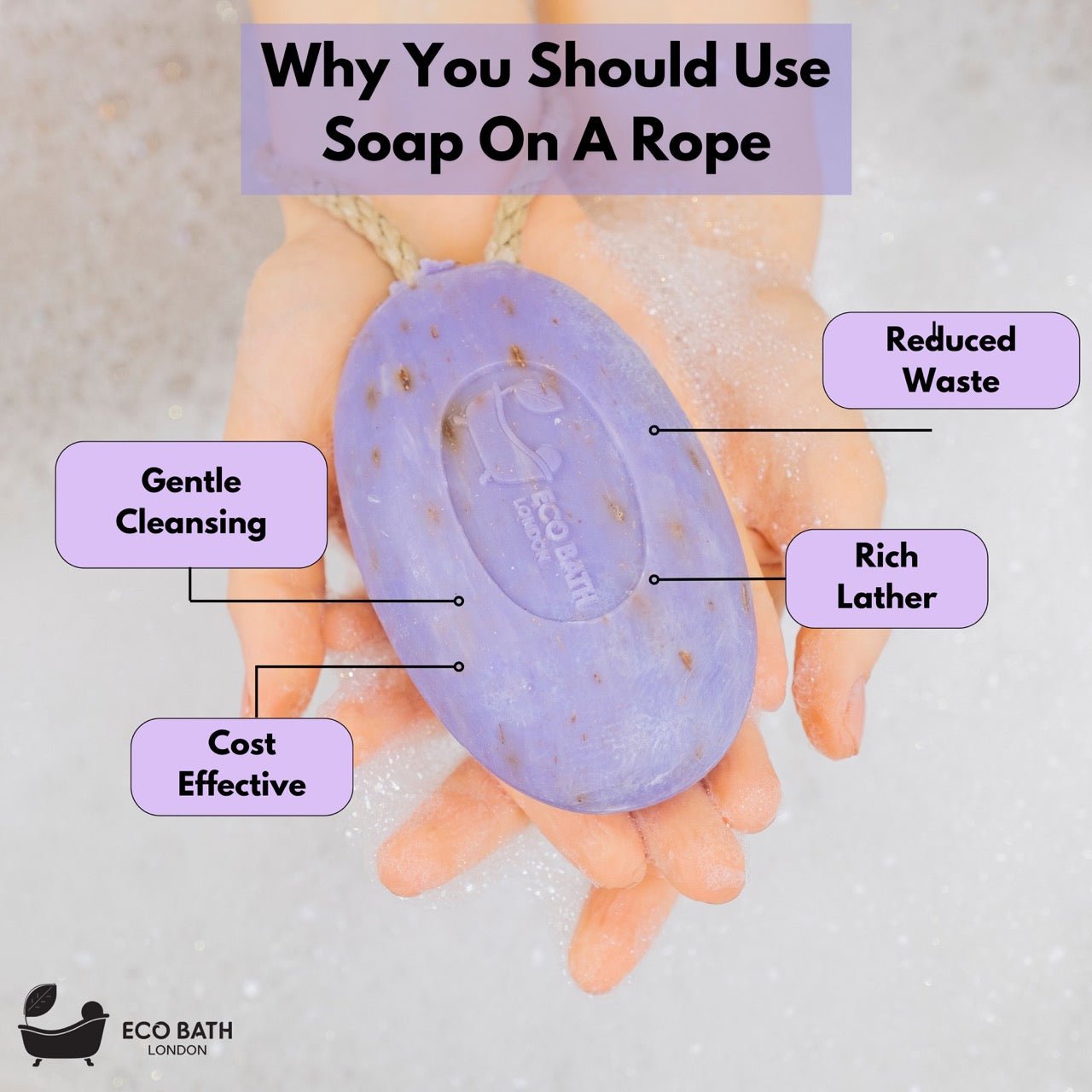 Lavender Soap on a Rope 220g Natural Shea Butter