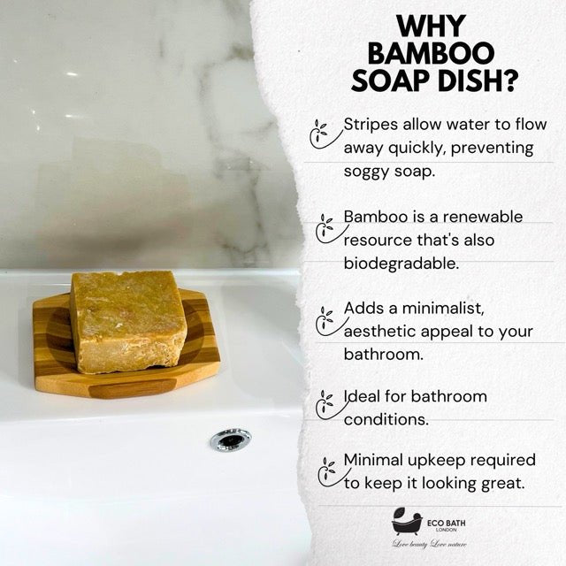 Eco Bath London Bamboo Stripes Rectangle Soap Dish