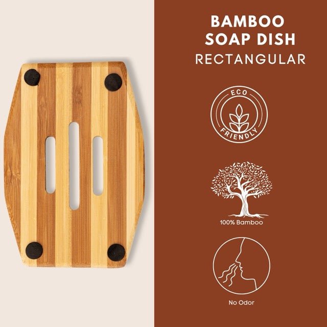 Bamboo Stripes Rectangle Soap Dish