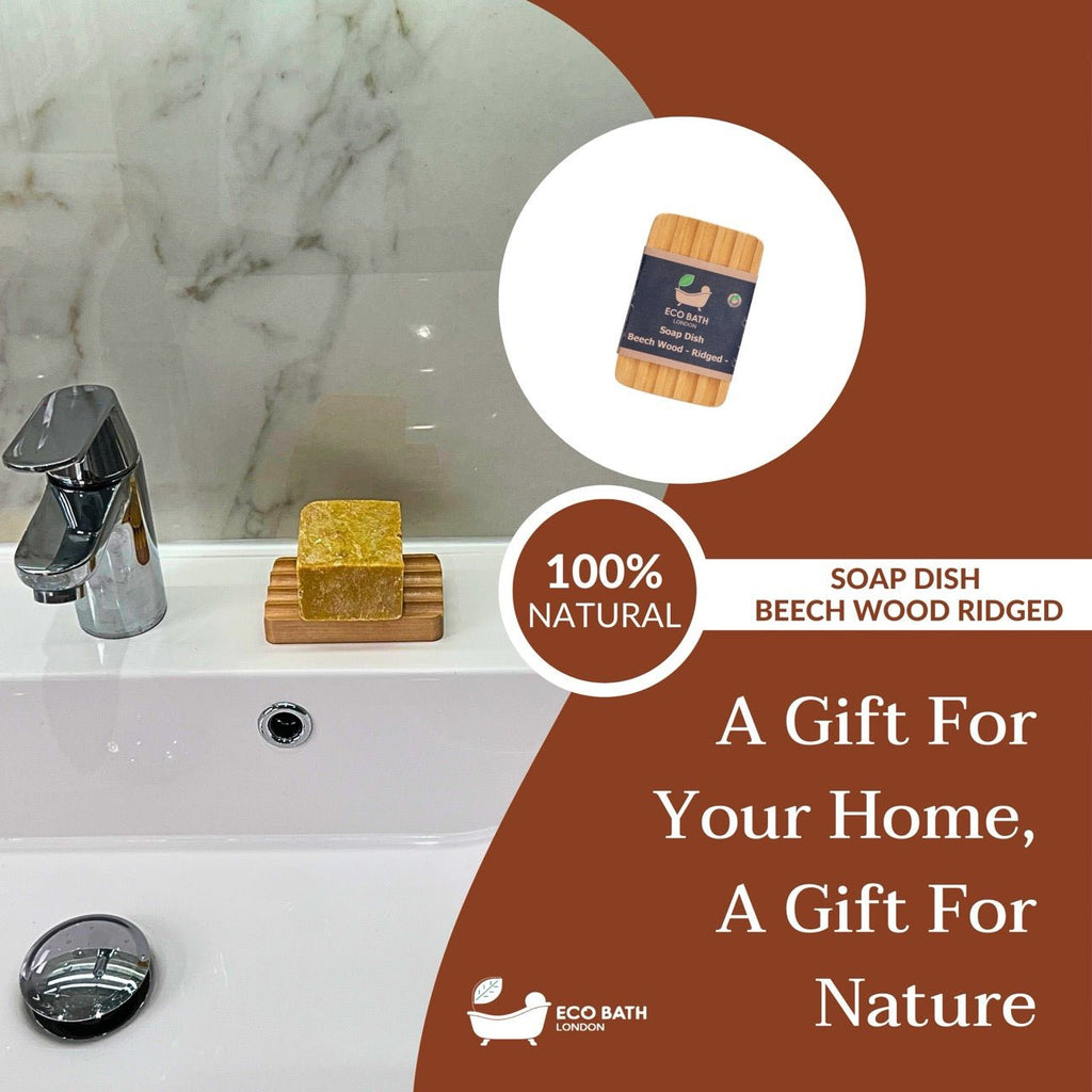 Beech Wood Ridged Soap Dish