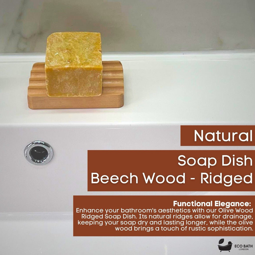 Beech Wood Ridged Soap Dish