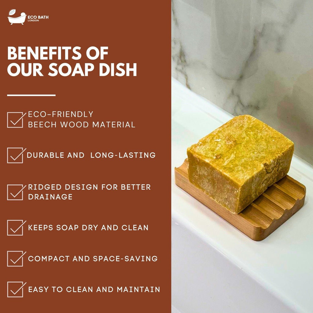 Beech Wood Ridged Soap Dish