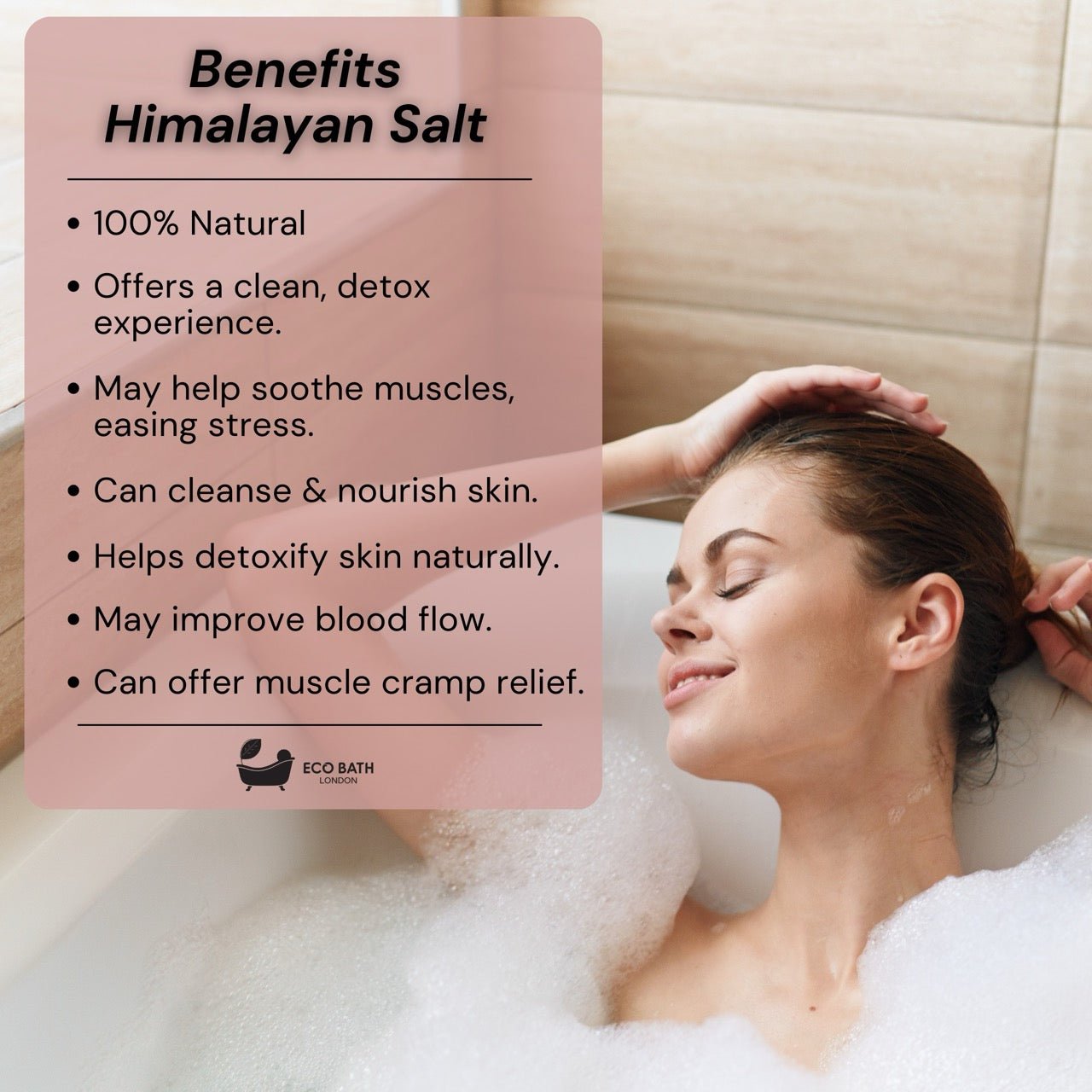 Eco Bath London Himalayan Bath Salt Course Plain - 1 KG