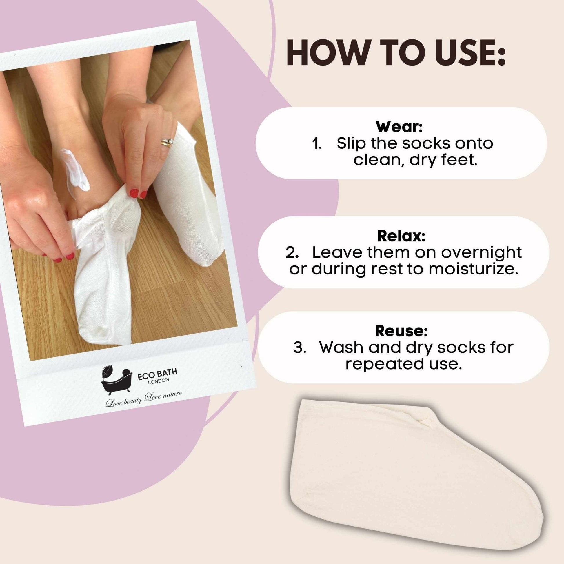 Moisturising Socks for Overnight Foot Hydration, Breathable and Soft