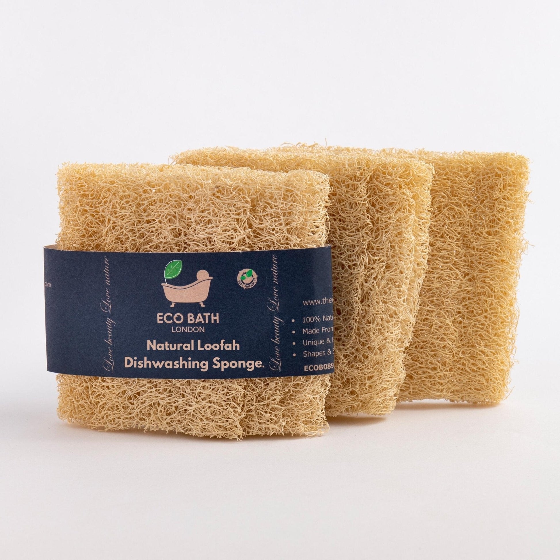 Eco Bath London Natural Loofah Dishwashing Sponges - Set of 3