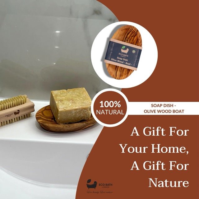 Olive Wood Boat Soap Dish