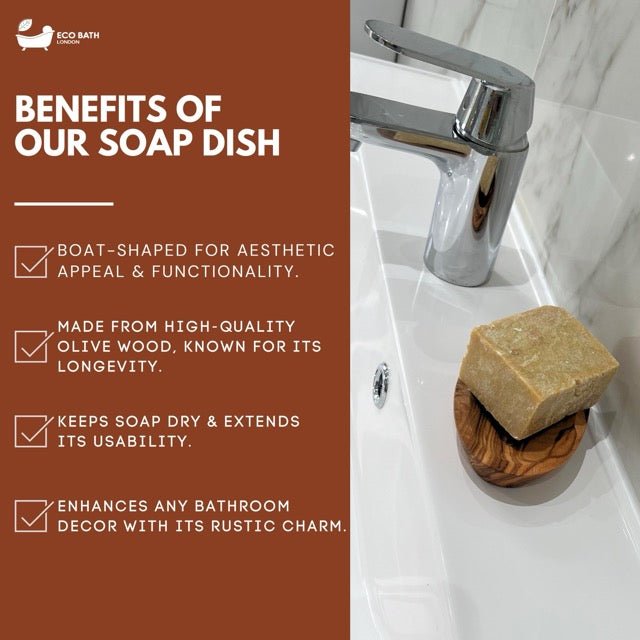 Olive Wood Boat Soap Dish