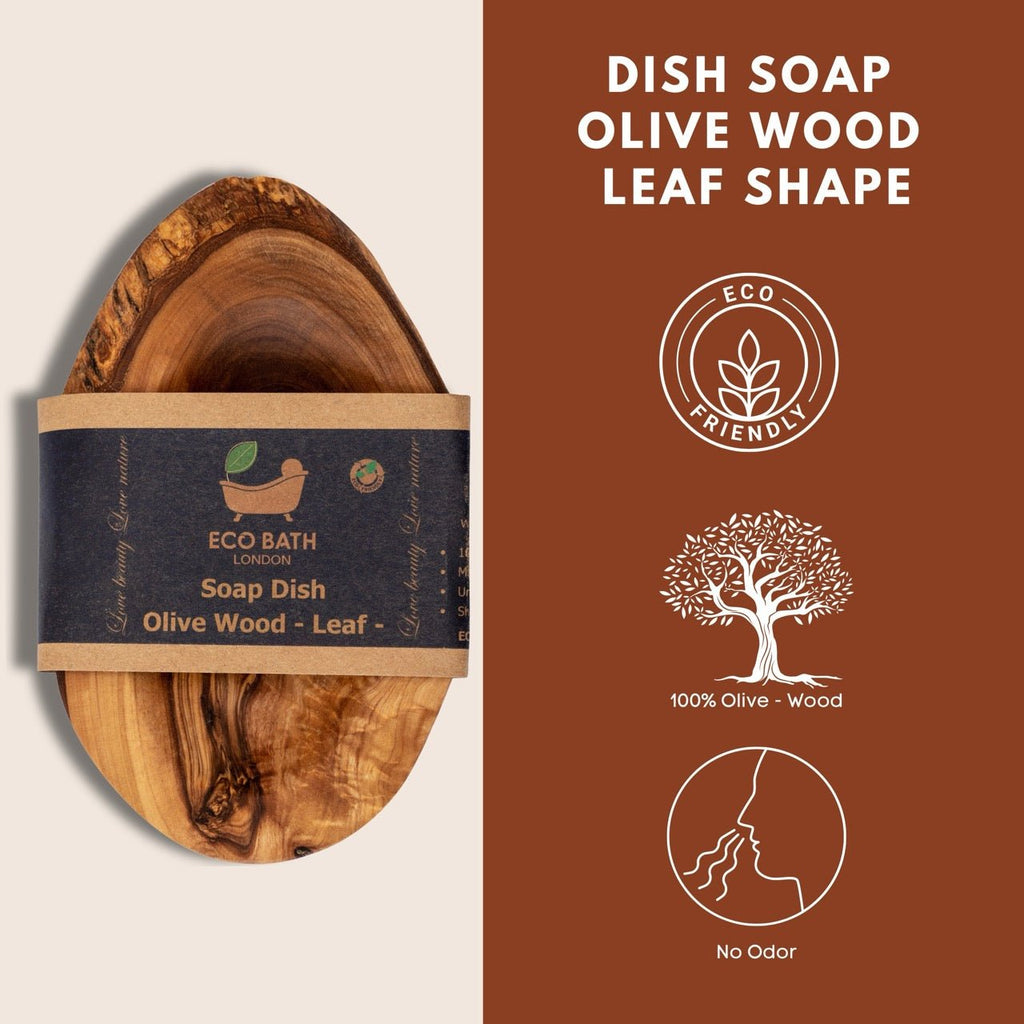 Olive Wood Leaf Soap Dish