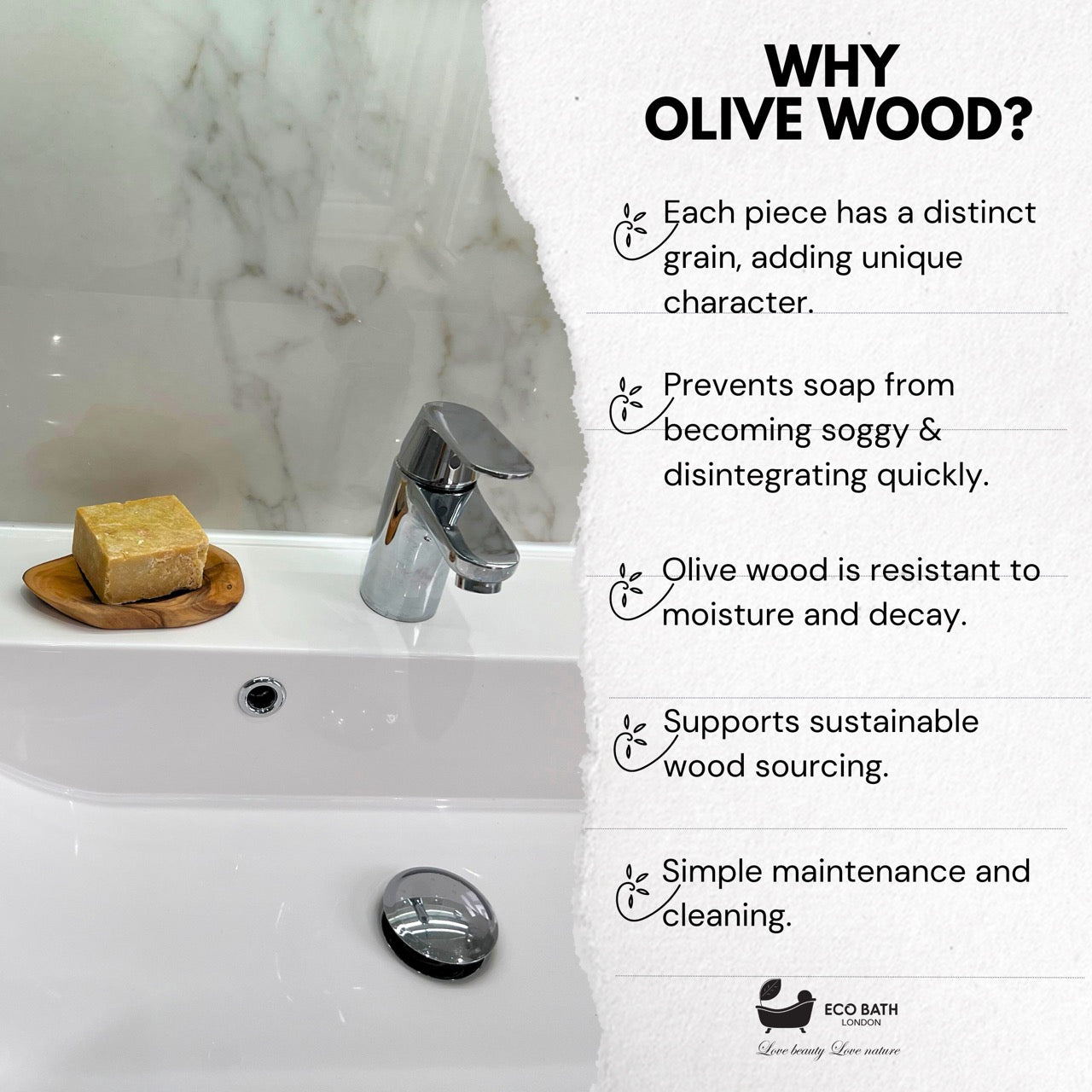 Olive Wood Leaf Soap Dish