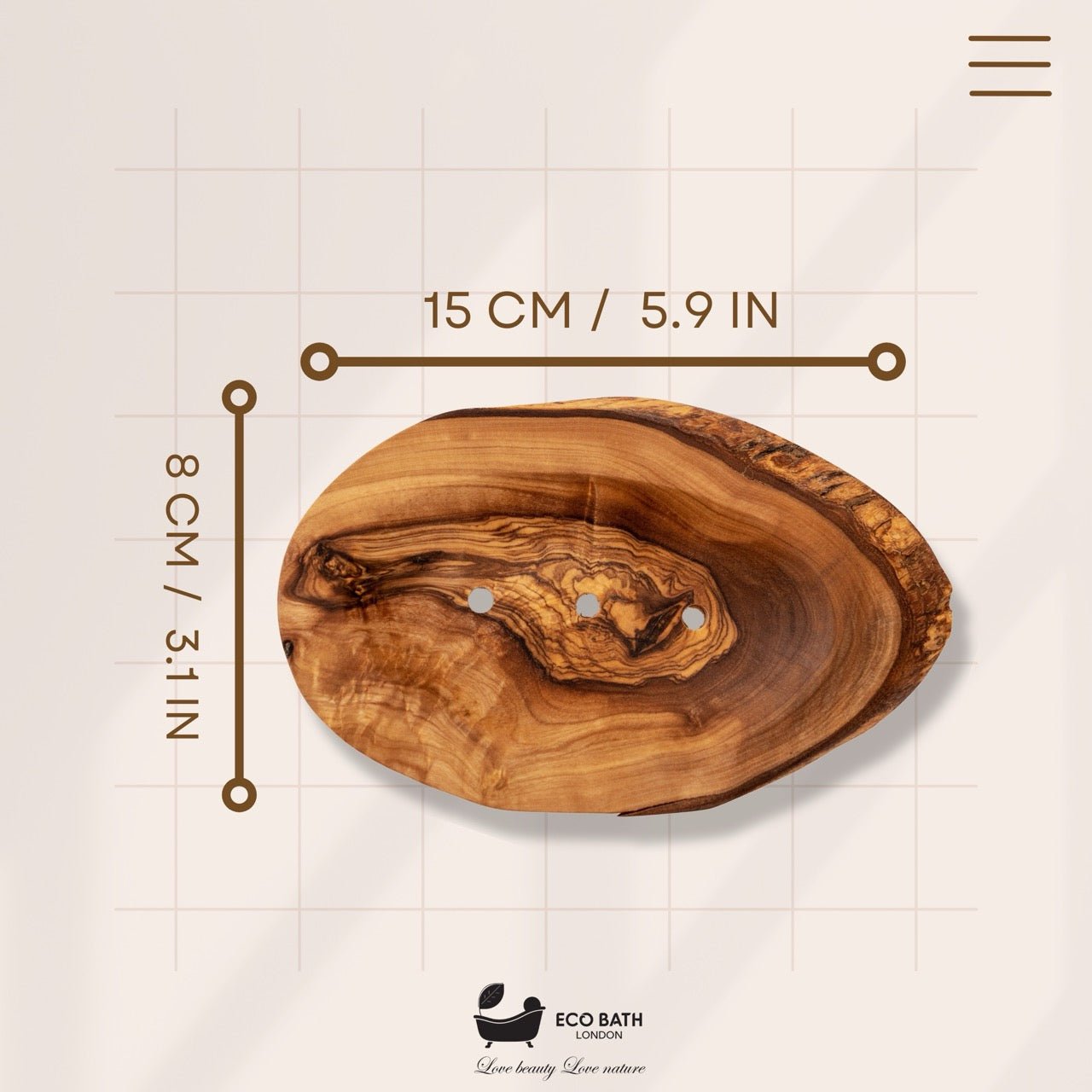 Olive Wood Leaf Soap Dish