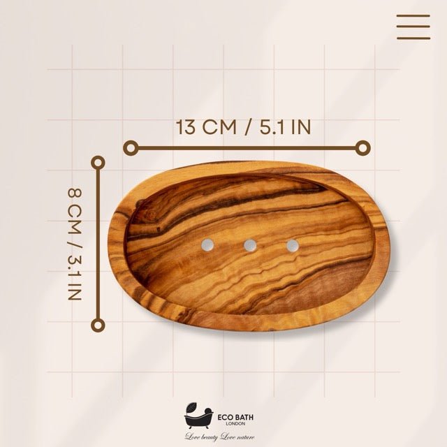 Olive Wood Oval Soap Dish