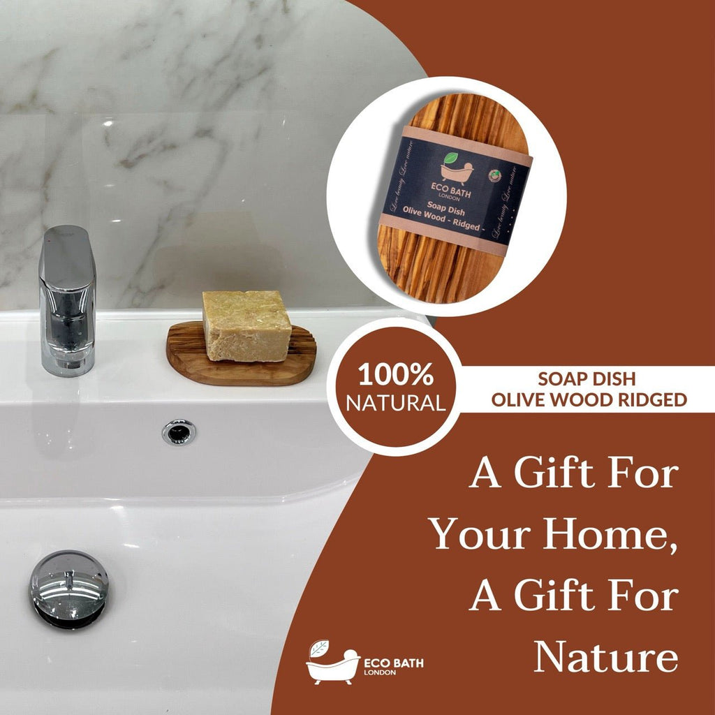 Olive Wood Ridged Soap Dish