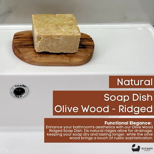Olive Wood Ridged Soap Dish