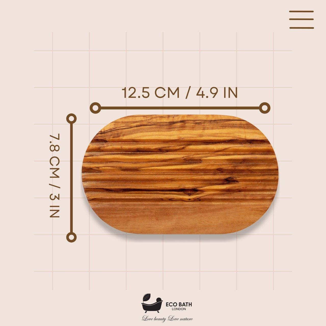 Olive Wood Ridged Soap Dish