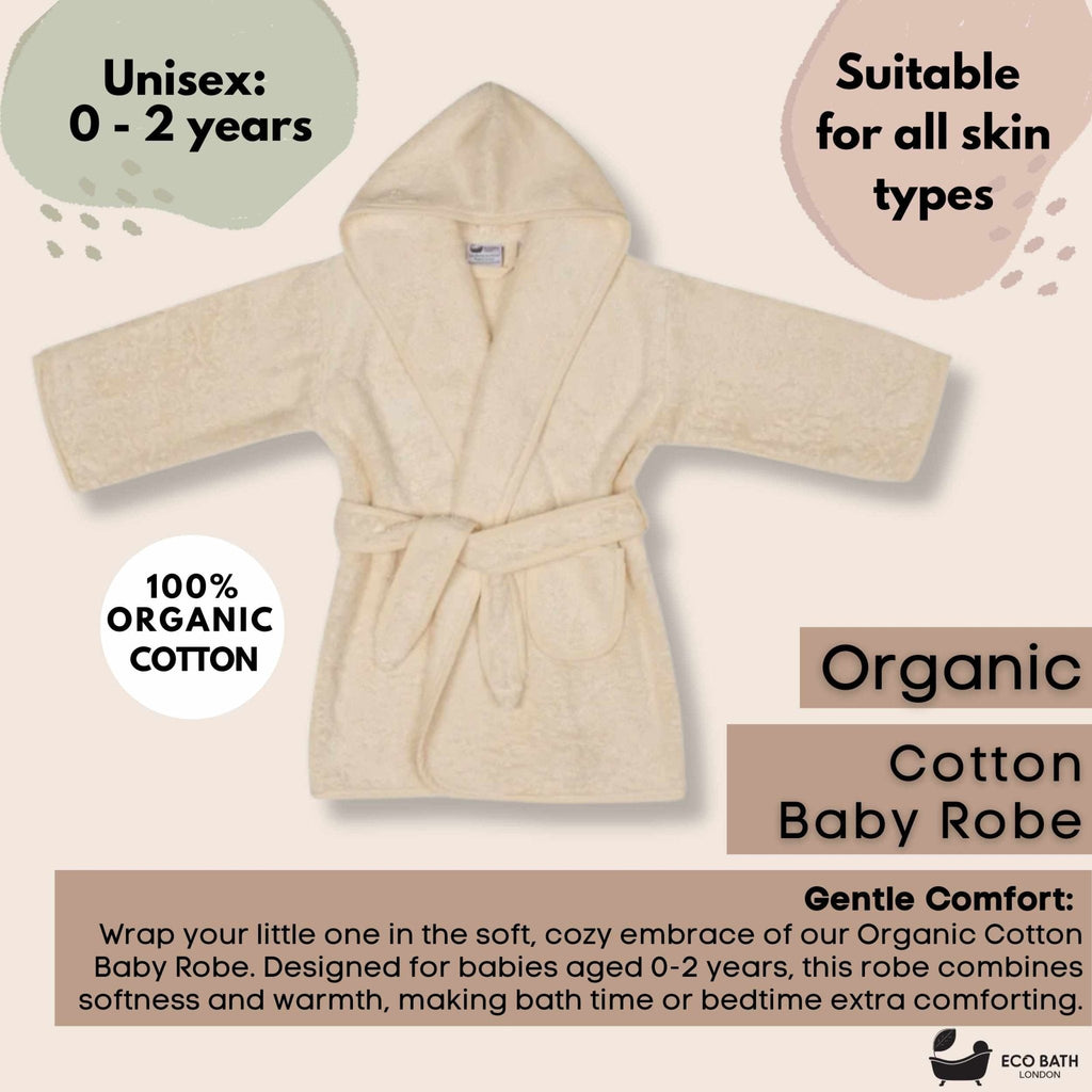 Organic Cotton Baby Robe for Newborns and Toddlers