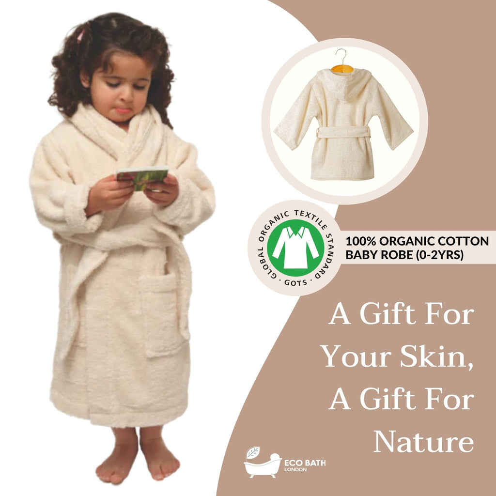 Organic Cotton Baby Robe for Newborns and Toddlers