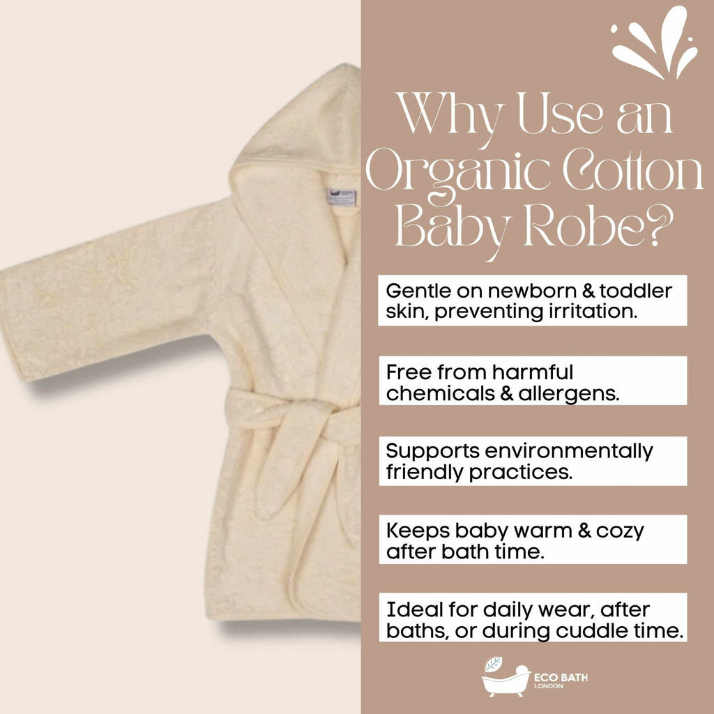Organic Cotton Baby Robe for Newborns and Toddlers