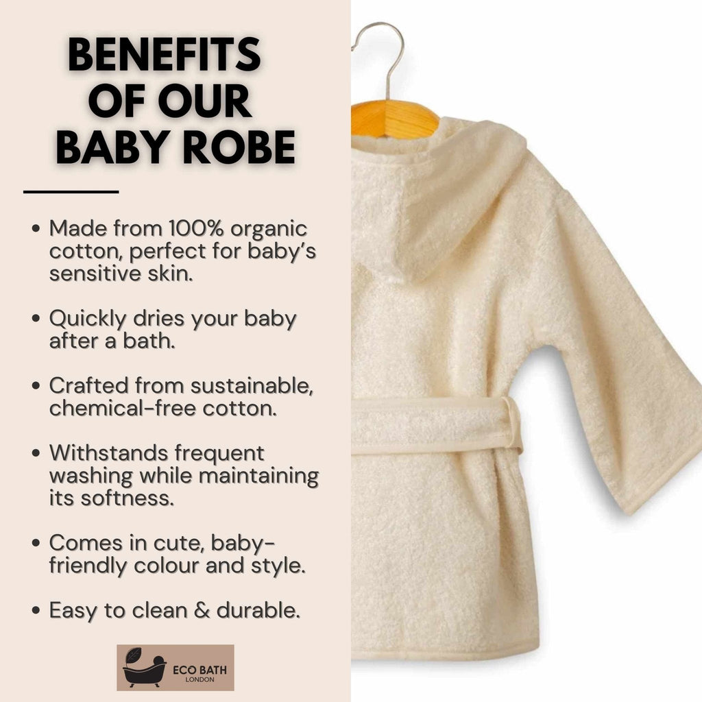 Organic Cotton Baby Robe for Newborns and Toddlers