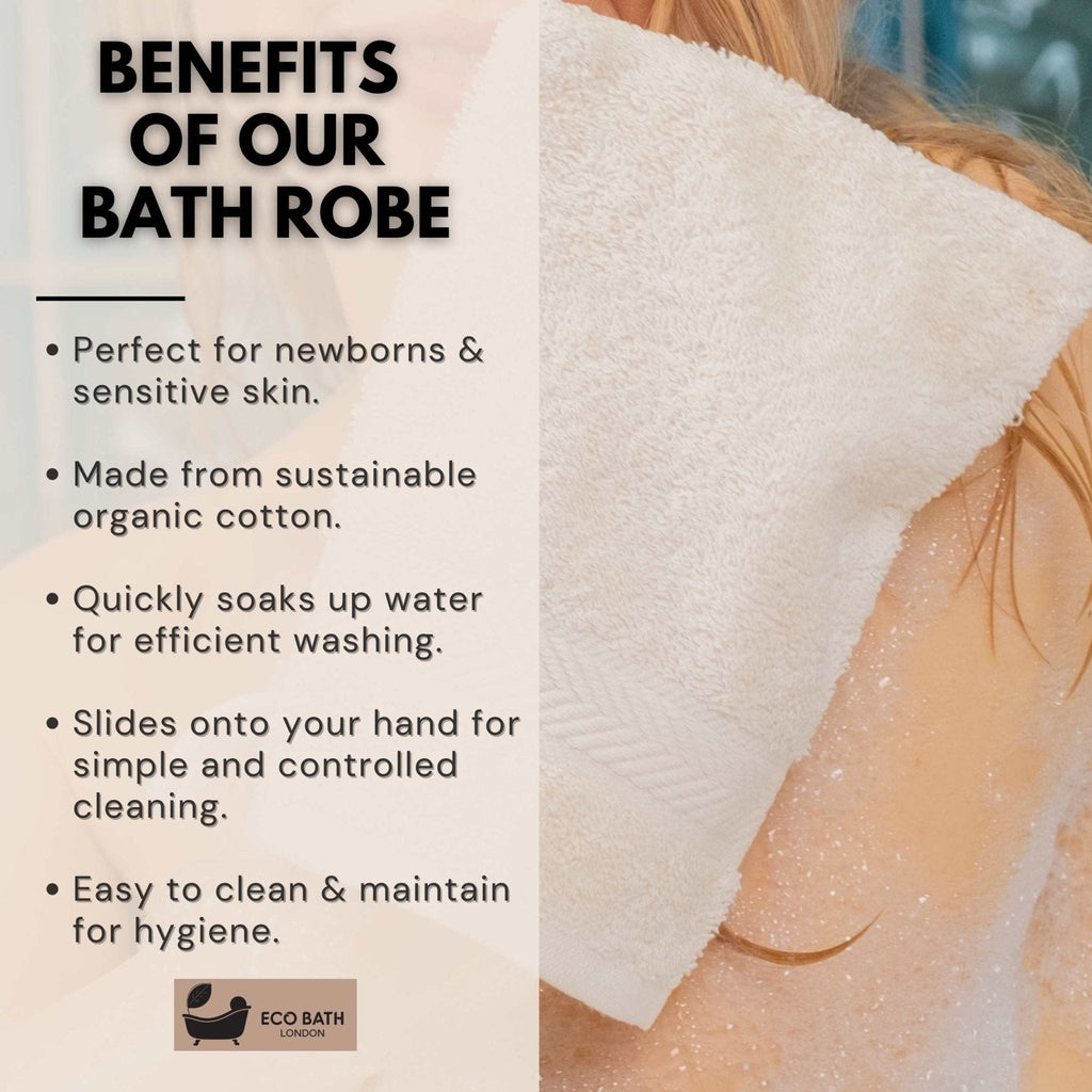 Organic Cotton Bath Mitt Pack of 3 Ultra Soft and Hypoallergenic