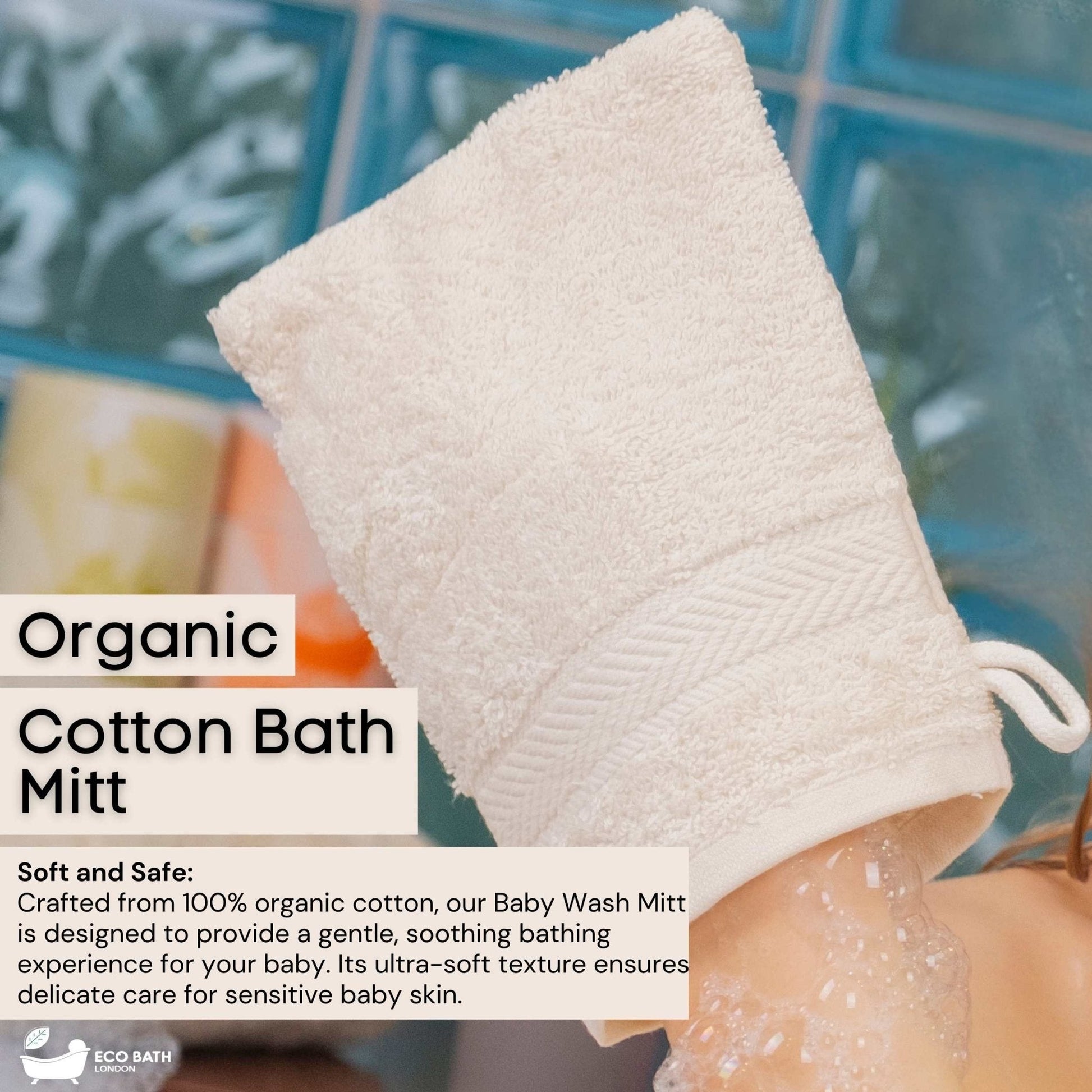 Organic Cotton Bath Mitt Pack of 3 Ultra Soft and Hypoallergenic