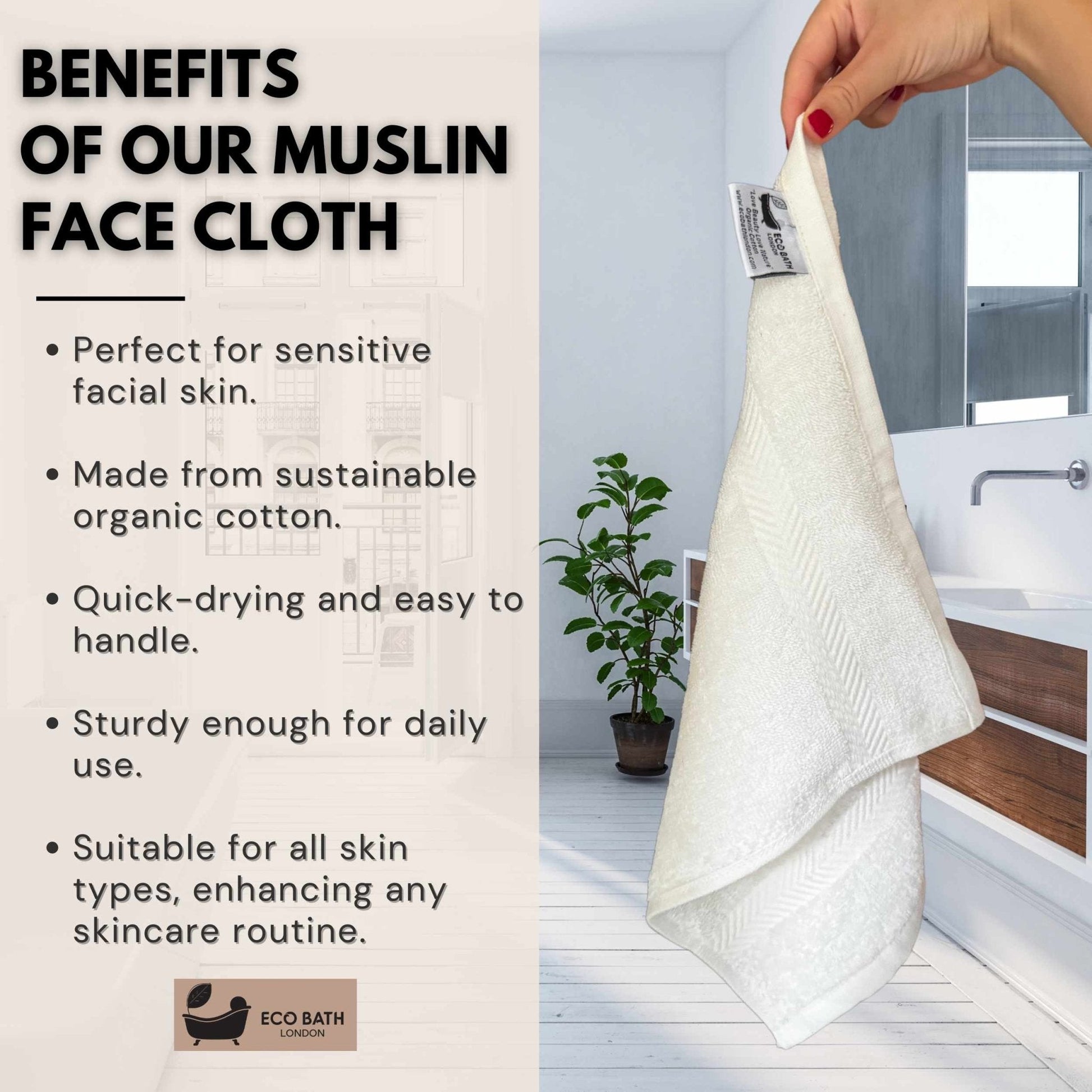 Organic Cotton Face Flannels 30x30cm