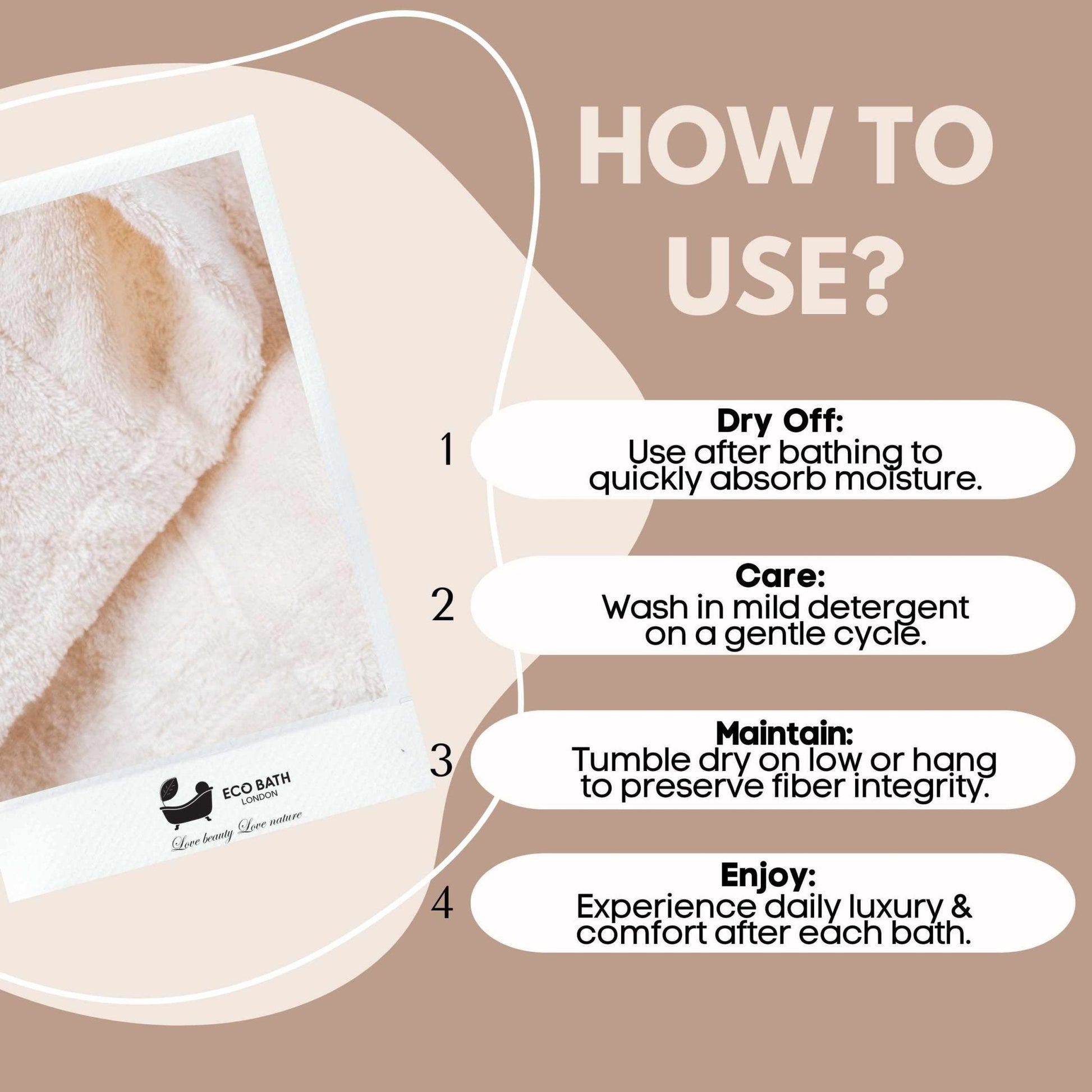 Organic Cotton Hand Towel 50x100cm