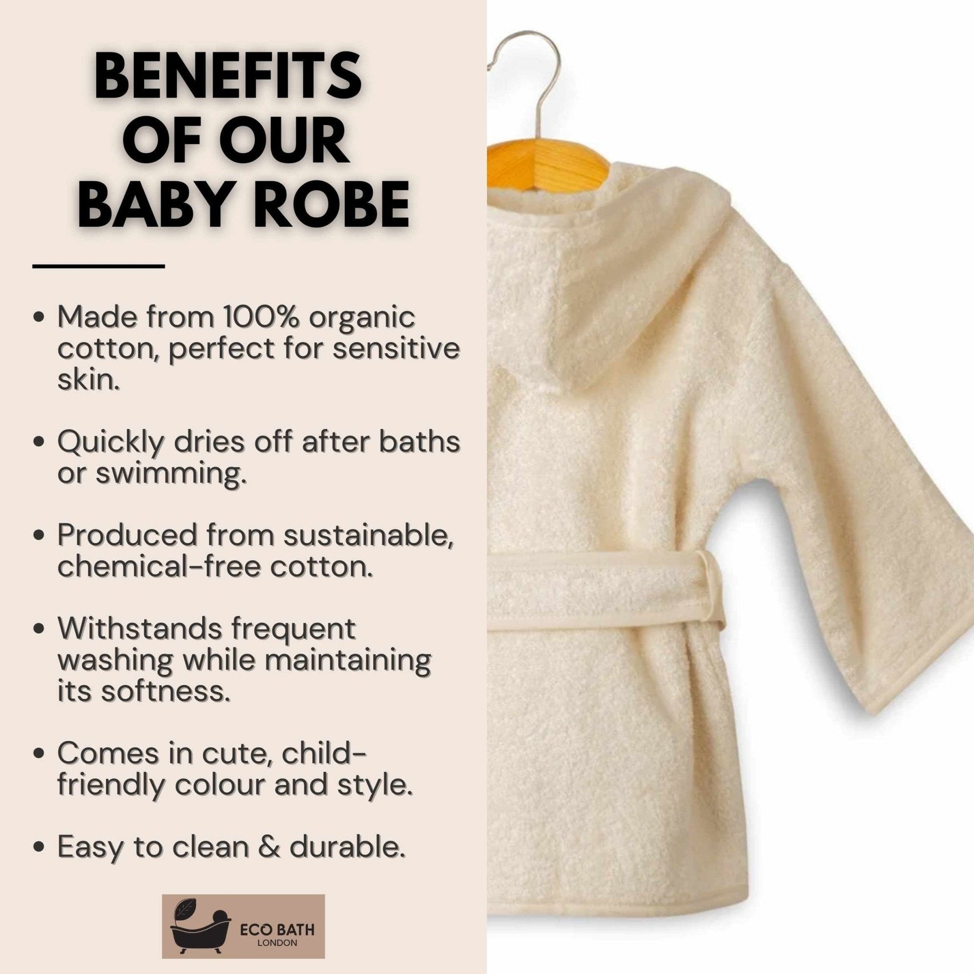 Organic Cotton Kids Robe for Ages 10-12 with Hood