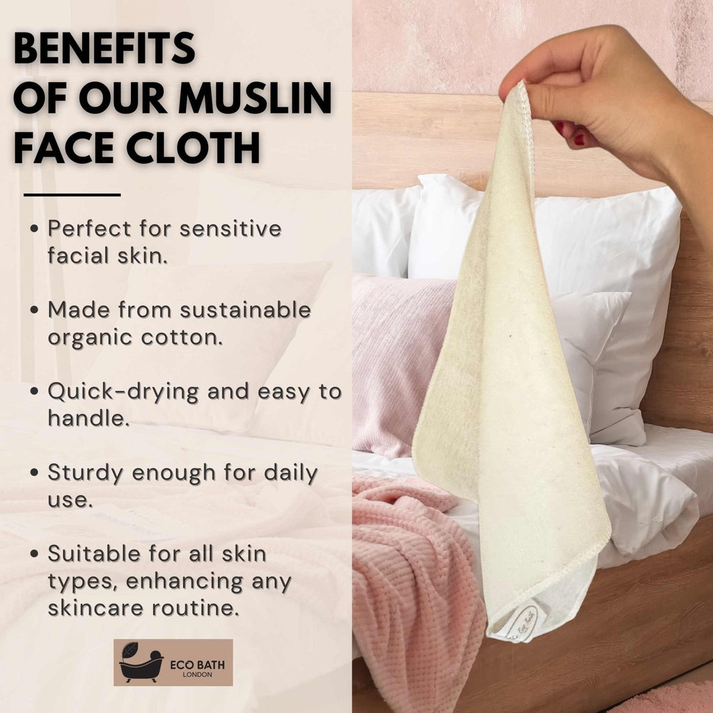 Organic Cotton Muslin Face Cloth Pack of 6
