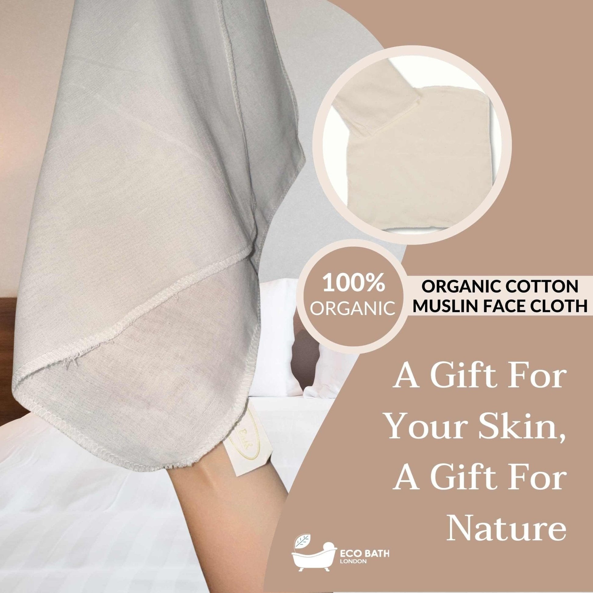 Organic Cotton Muslin Face Cloth Pack of 6