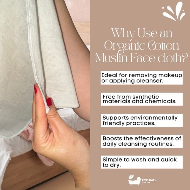 Organic Cotton Muslin Face Cloth Pack of 6