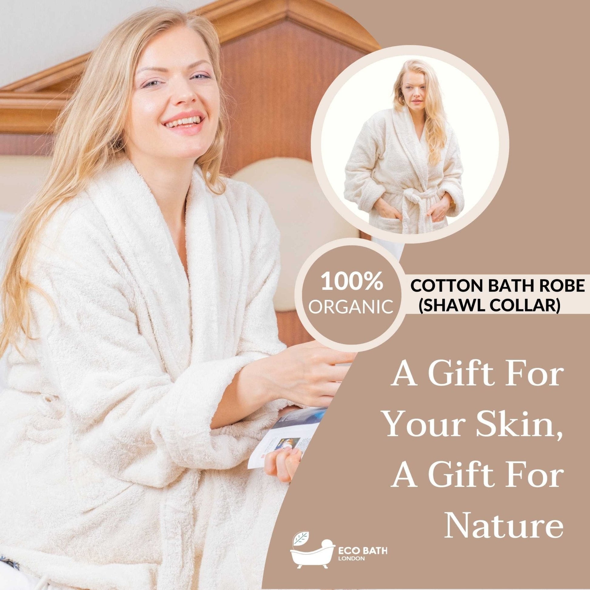 Organic Cotton Shawl Collar Bath Robe