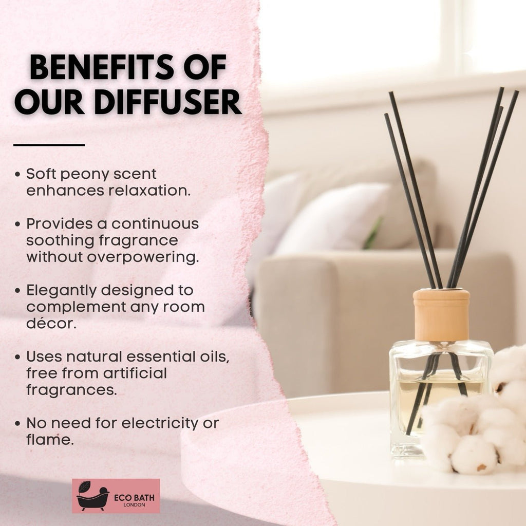 Peony Reed Diffuser 100ml Long Lasting Room Fragrance