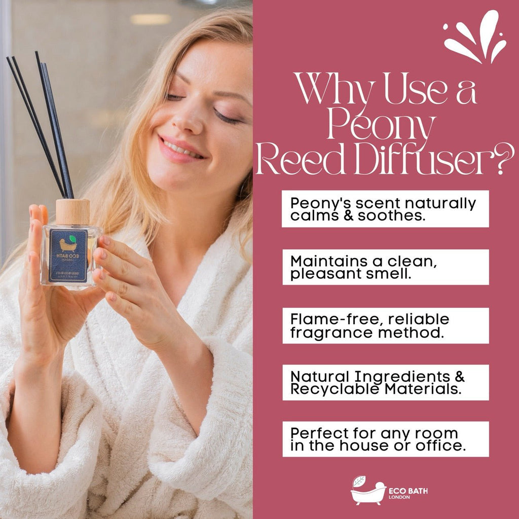 Peony Reed Diffuser 100ml Long Lasting Room Fragrance