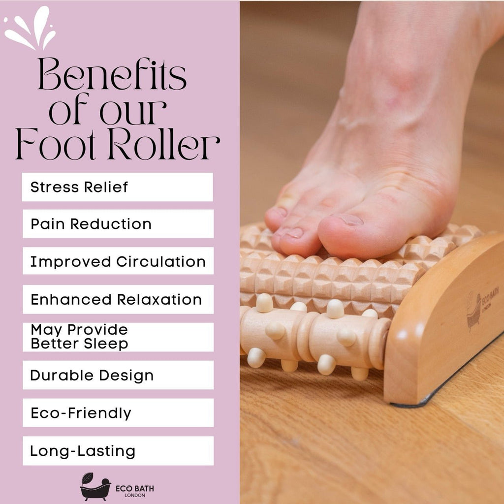 Reflexology Foot Roller in Natural Wood
