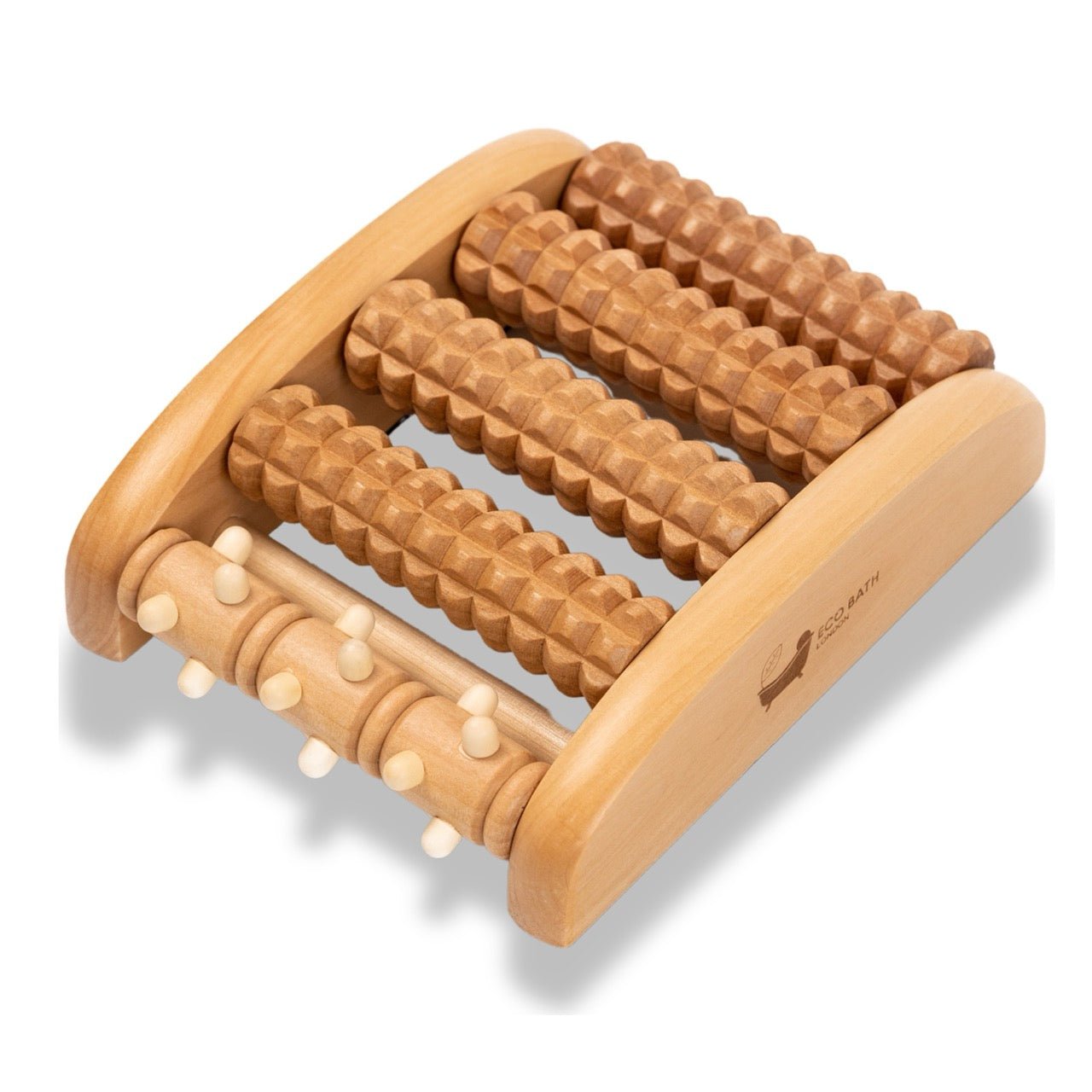 Reflexology Foot Roller in Natural Wood
