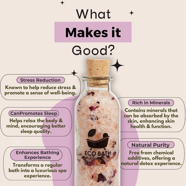 Rose Himalayan Bath Salt 300g with Rose Petals