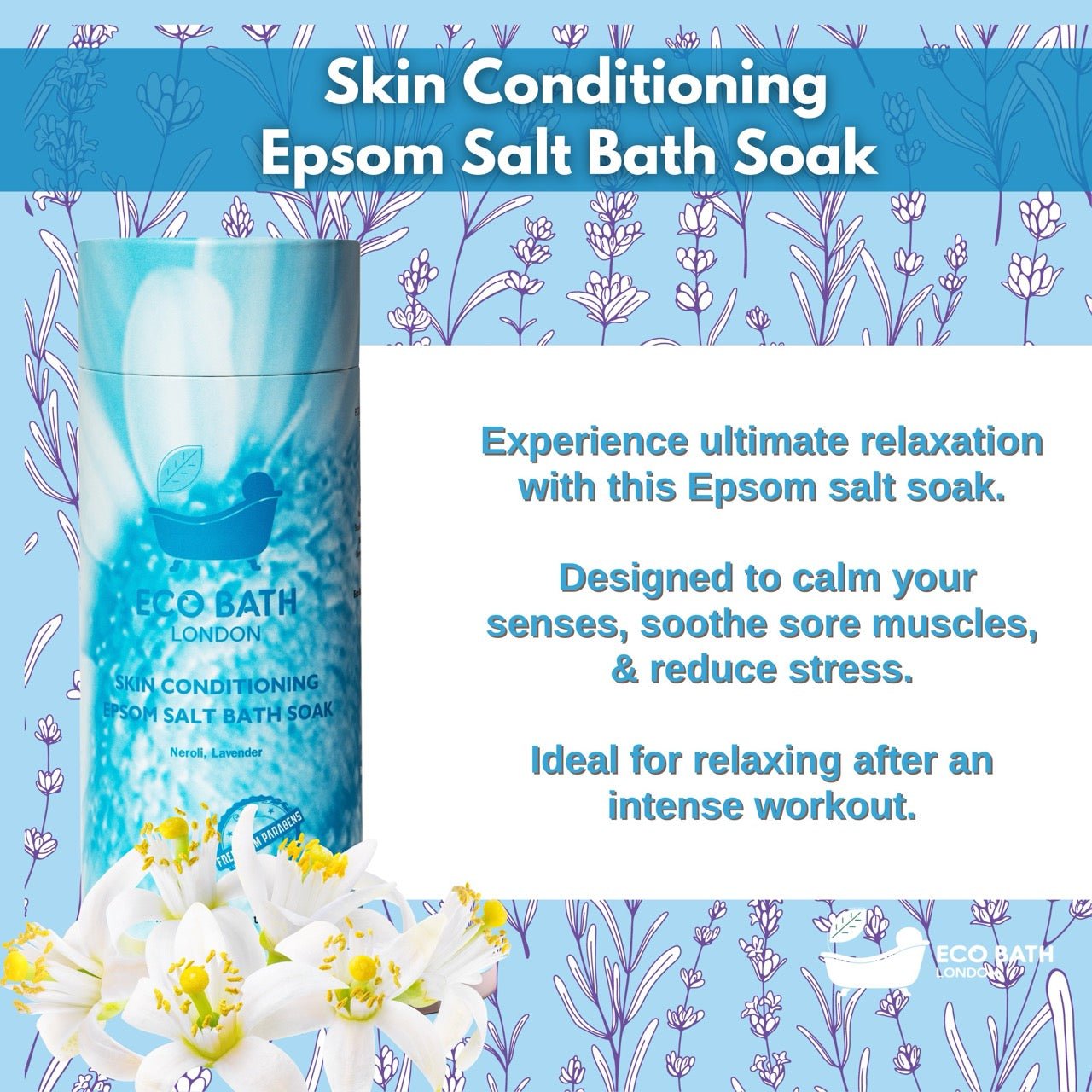 Skin Conditioning Epsom Salt Bath Soak Tube
