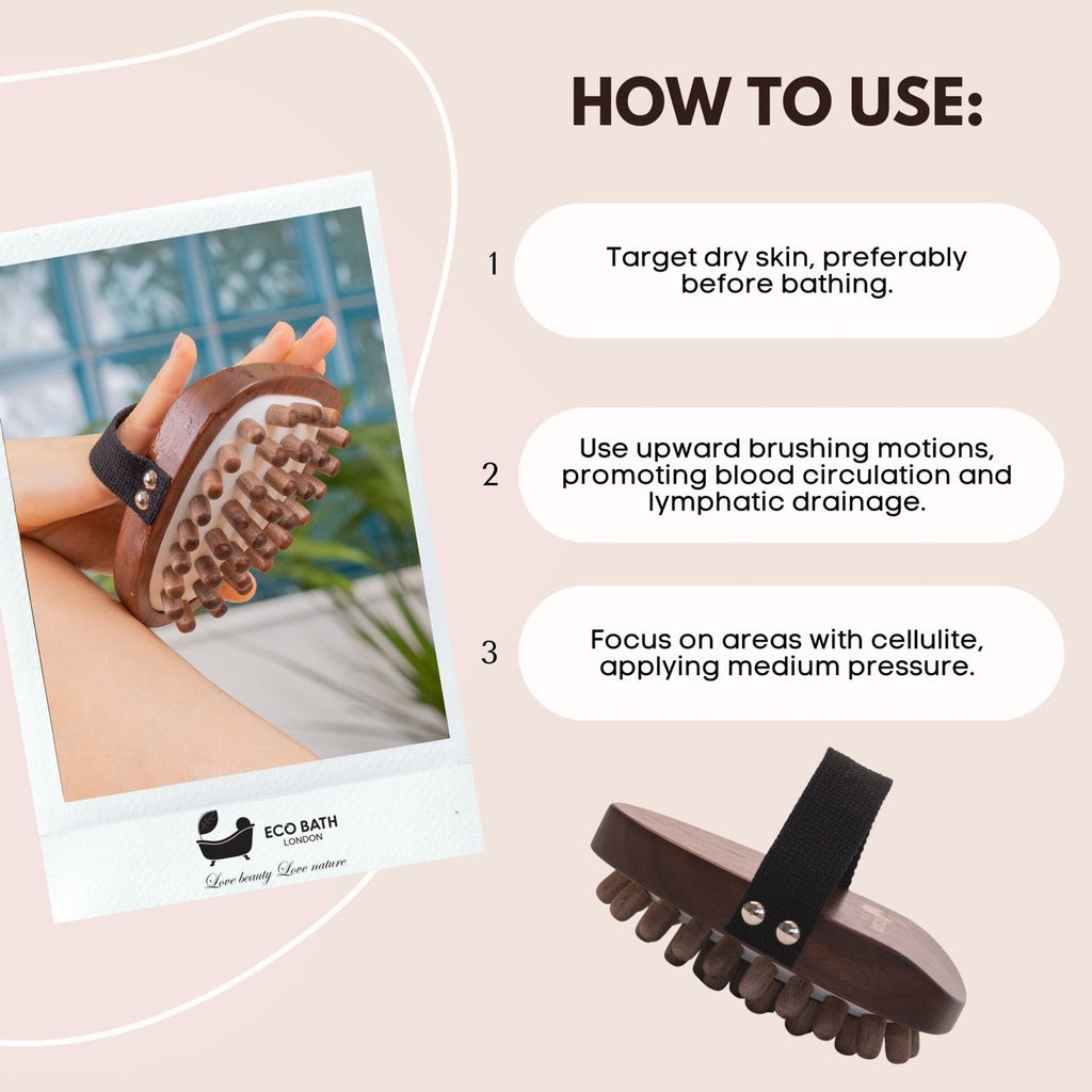 Walnut Wood Cellulite Hand Brush