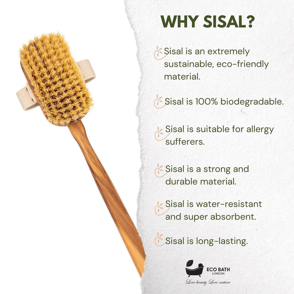 Luxury Natural Sisal Olive Wood Body Brush for Dry Brushing