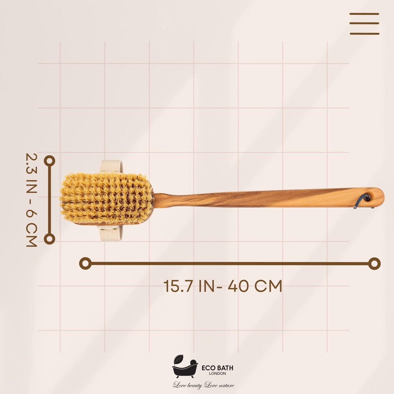 Luxury Natural Sisal Olive Wood Body Brush for Dry Brushing