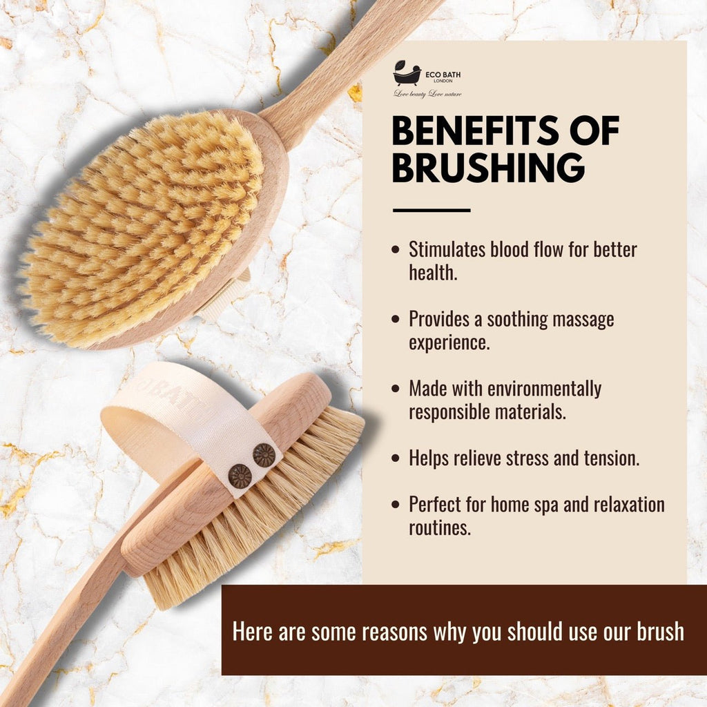 Natural Bristle Body Brush with Detachable Handle