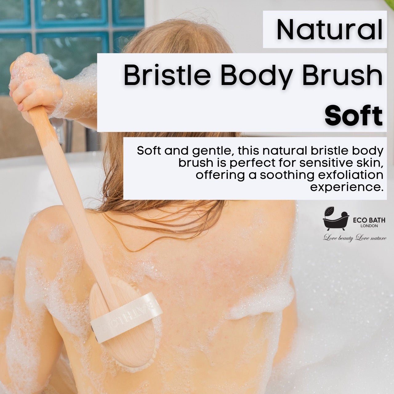 Natural Bristle Body Brush with Detachable Handle