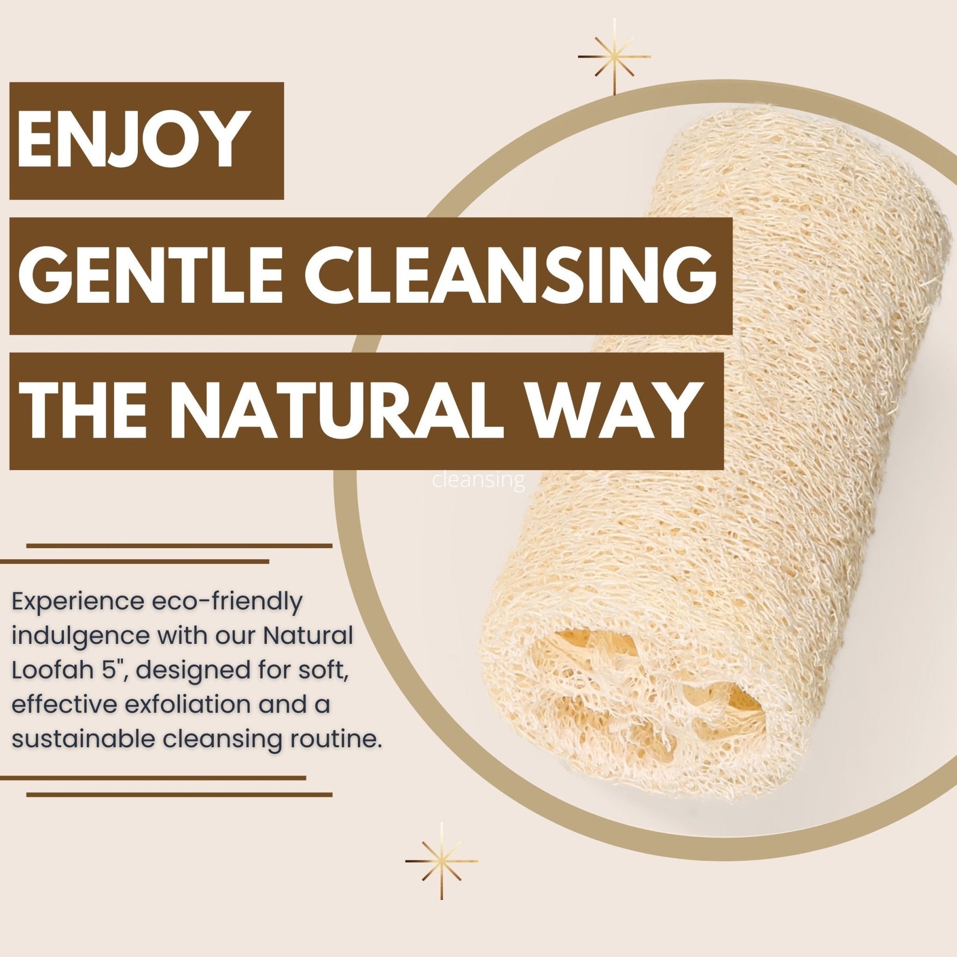 Natural Loofah 5 Inch with String