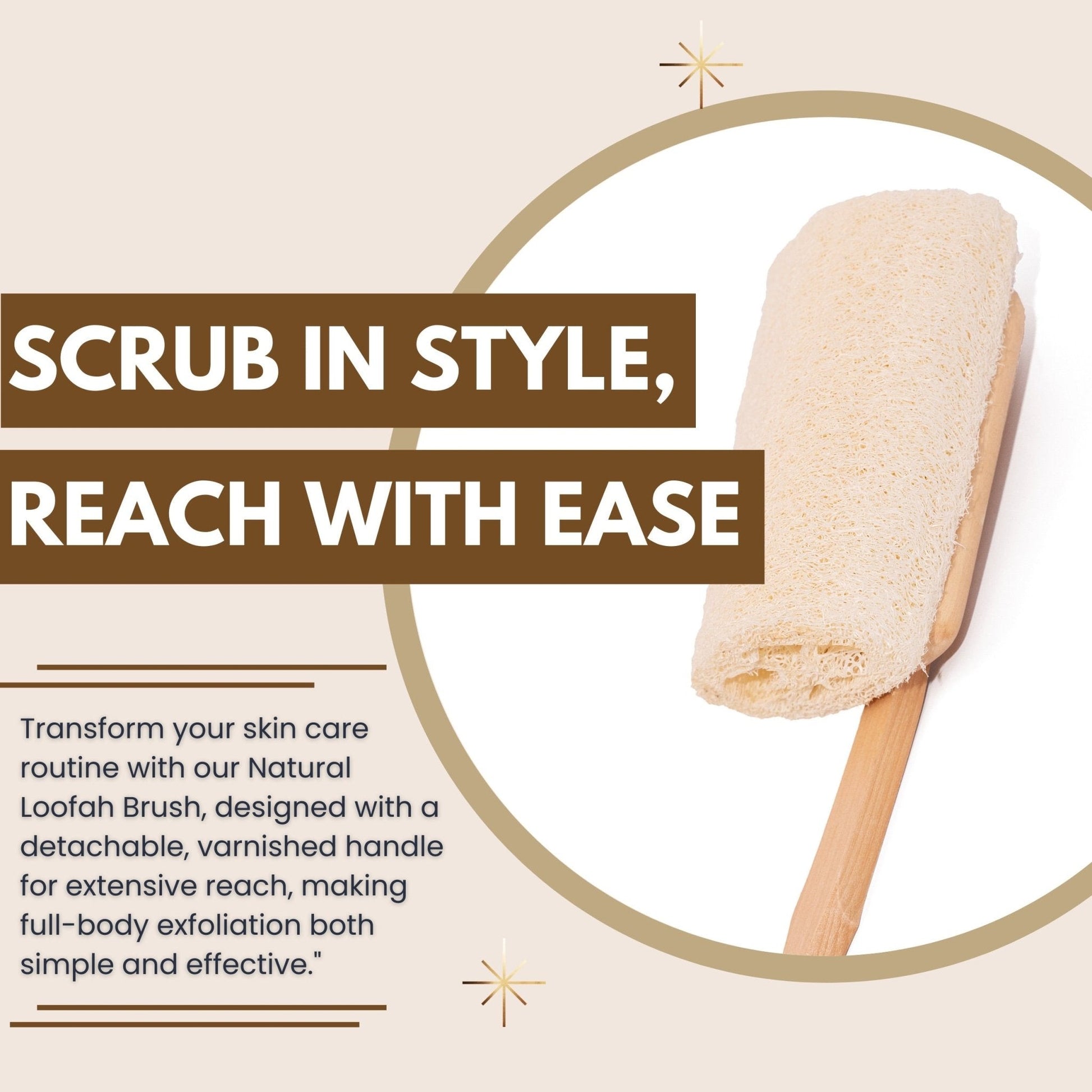 Natural Loofah Body Brush with Handle